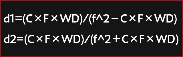 Equation for determining depth of field